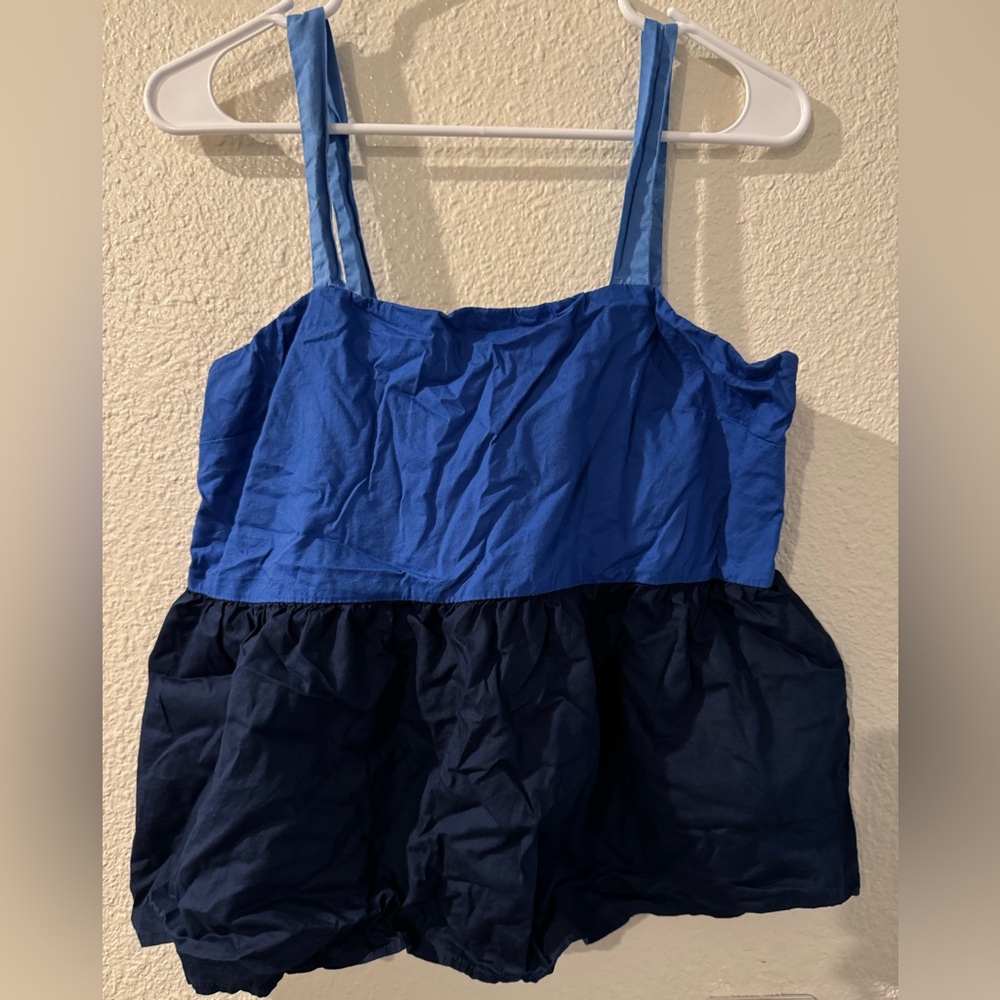 LOFT Blue and Navy Women's Top
